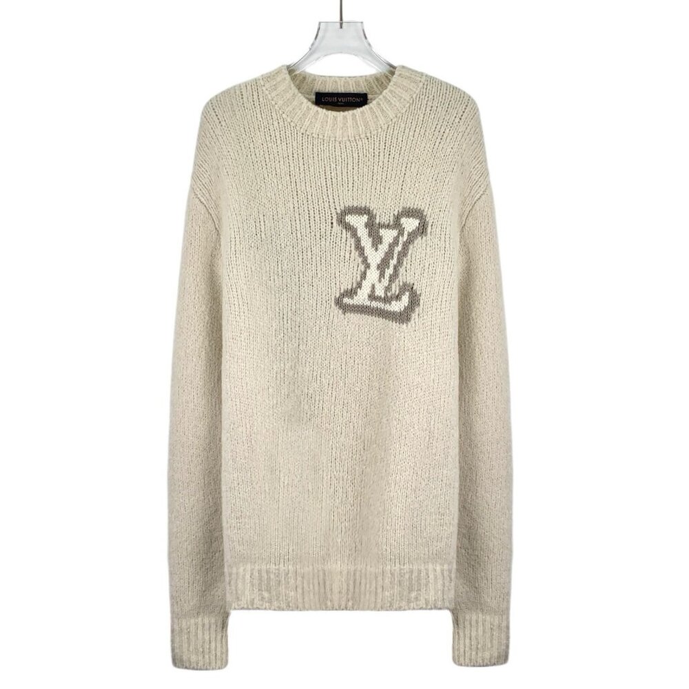 Louis Vuitton 26 Collection Off-White Logo-Embroidered Crew Neck Wool Long-Sleev